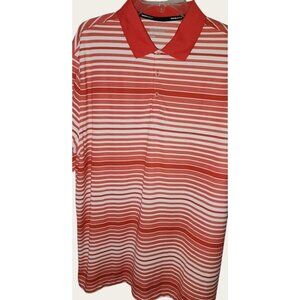 Nike Golf Red & White Striped Polo Shirt XXL